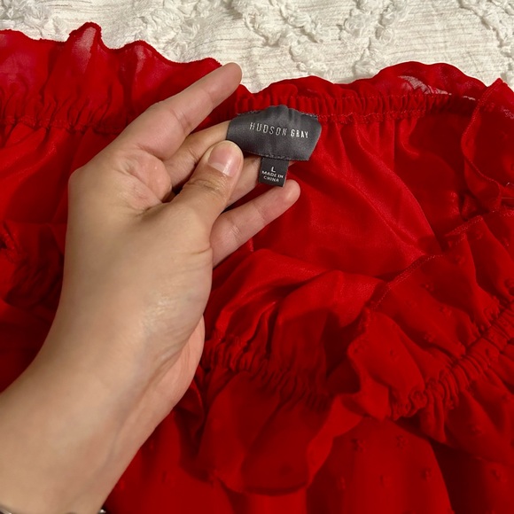 Red Ruffle Dotted Dress - Picture 6 of 9